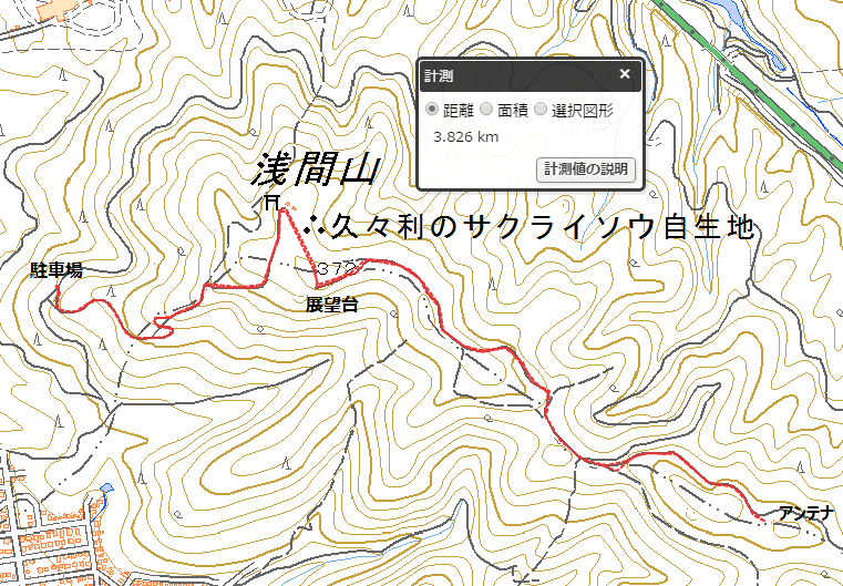 浅間山ハイキングマップ