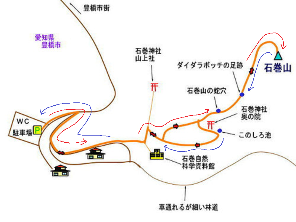 石巻山ハイキングマップ