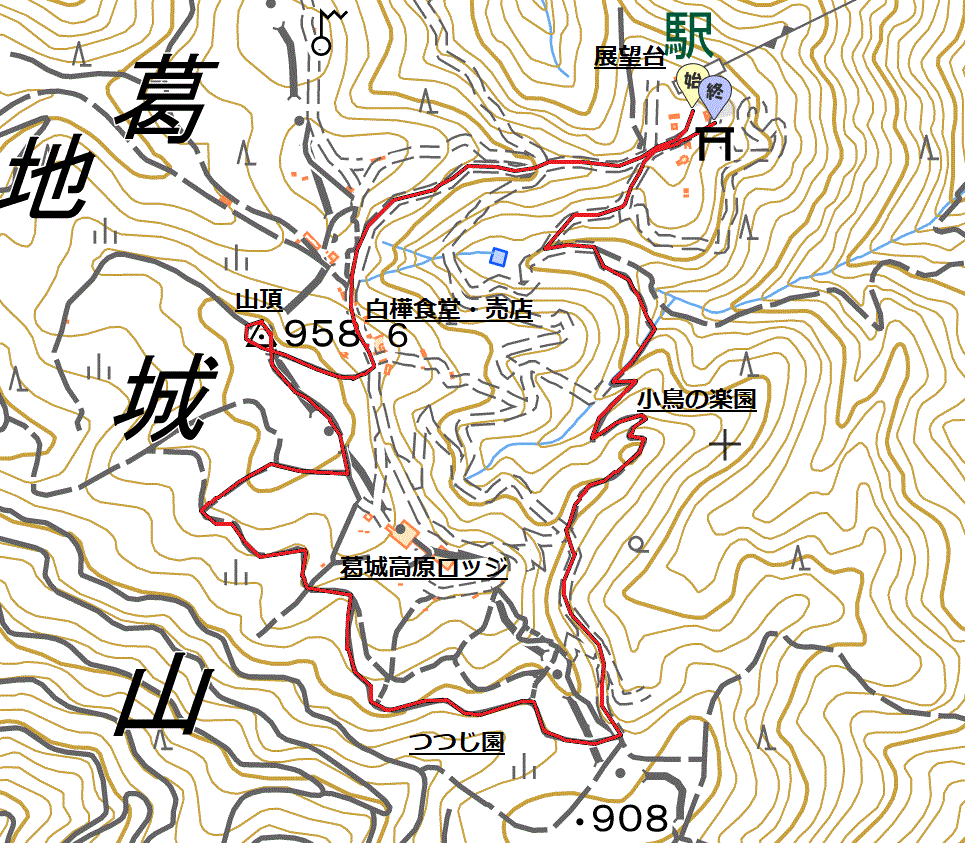 大和葛城山　山頂ハイキングマップ
